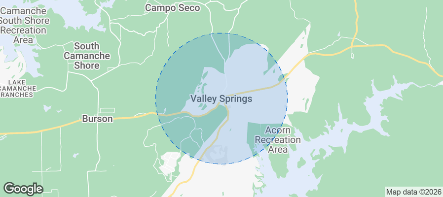 Valley Springs Airbnb map